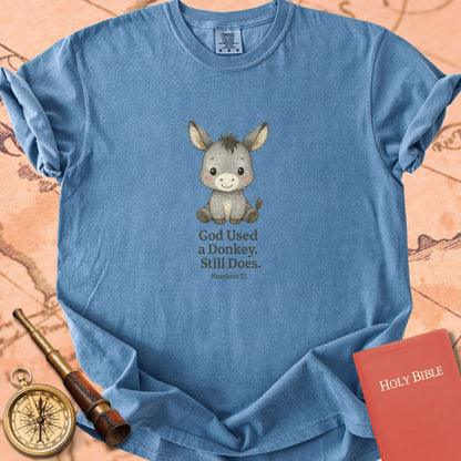 God Used a Donkey, Still Does — Cute Donkey Premium T-shirt — Blue Jean Comfort Colors