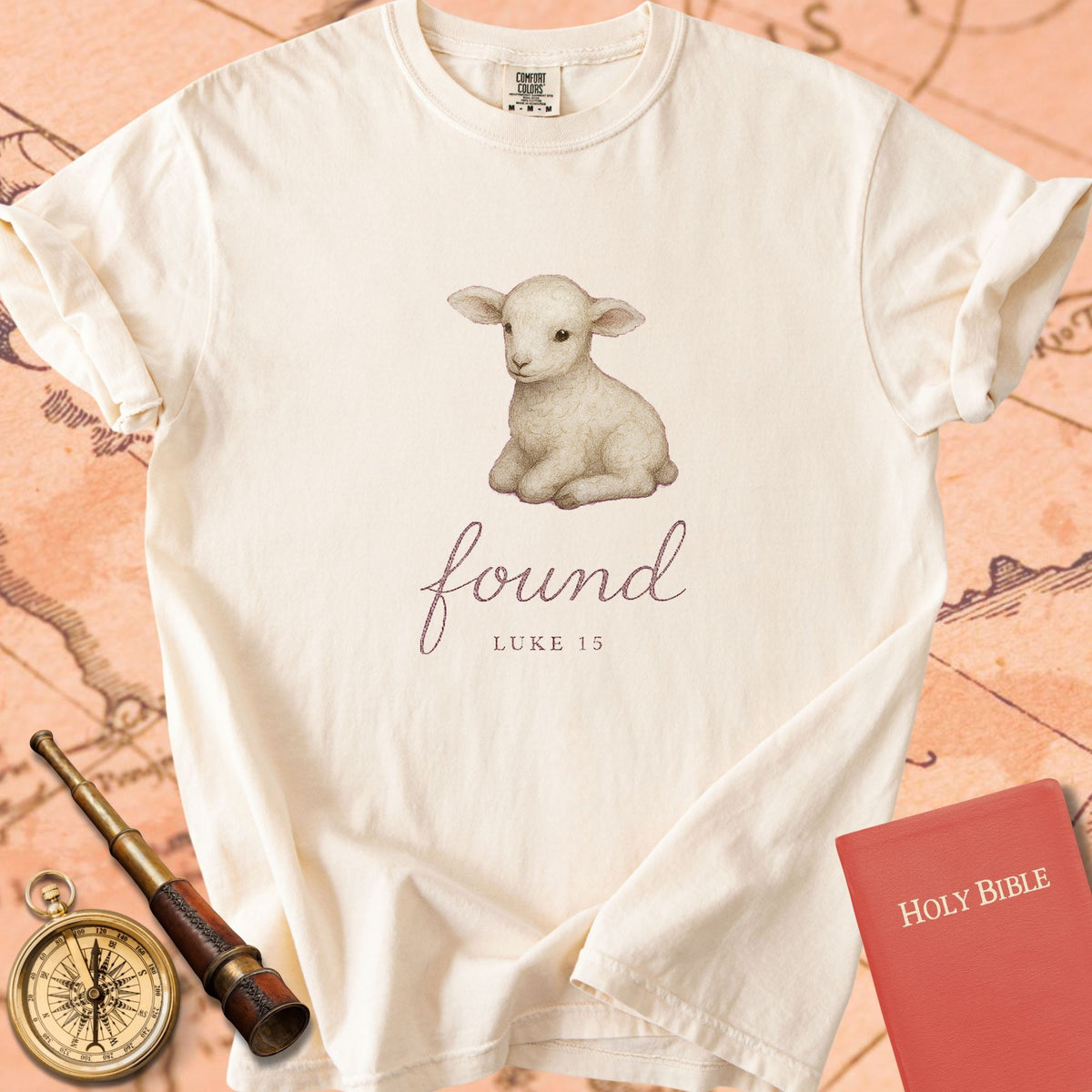Found — Little Lamb (Luke 15) Premium T-shirt — Ivory Comfort Colors