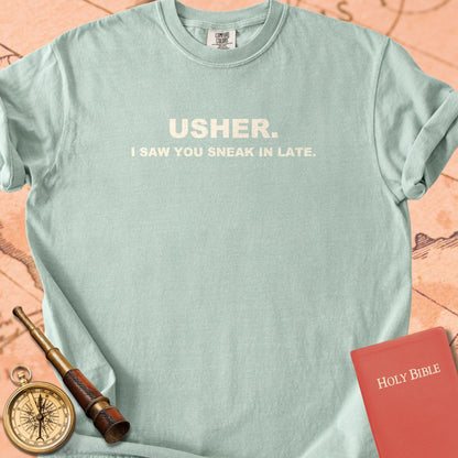 Usher. I Saw You Sneak In Late. Premium T-shirt