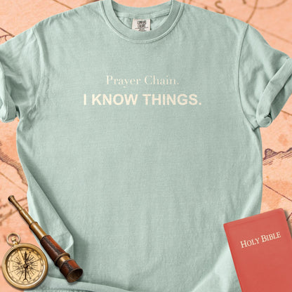 Prayer Chain. I Know Things. Premium T-shirt
