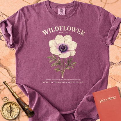 Wildflower "You're Not Overlooked" | Luke 12:27 Botanical Christian Tee