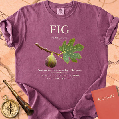 Fig "Though It Does Not Bloom" | Habakkuk 3:17 Botanical Christian Tee
