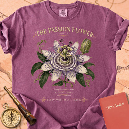 The Passion Flower — "Every Part Tells His Story" | Isaiah 53:5 Premium T-shirt