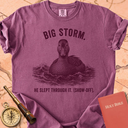 Big Storm. He Slept Through It. Premium T-shirt