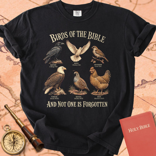 Birds of the Bible "And Not One Is Forgotten" | Luke 12:6 Christian Tee