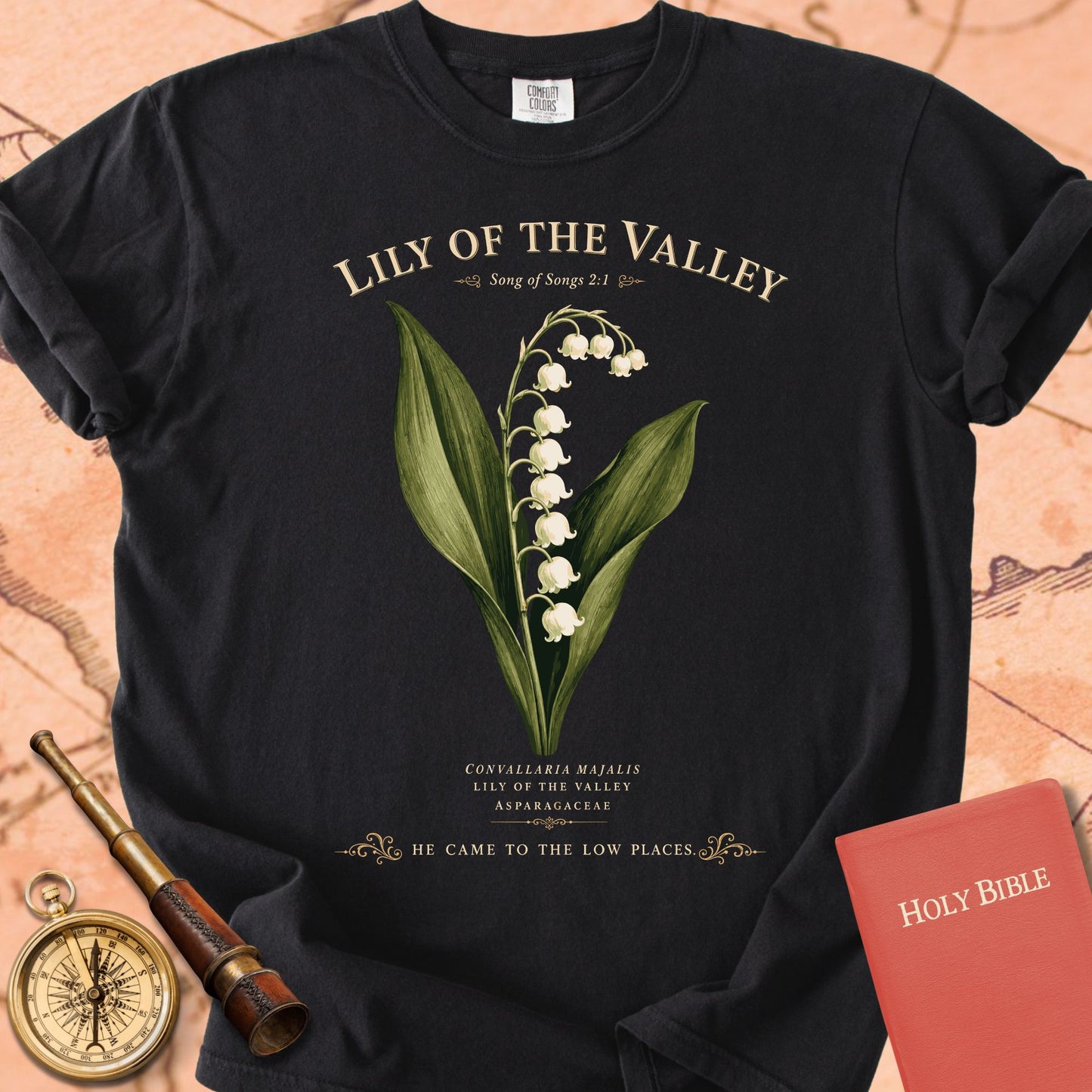 Lily of the Valley — "He Came to the Low Places" Premium T-shirt