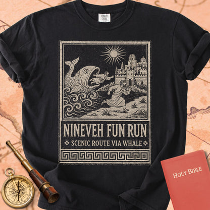 Nineveh Fun Run - Scenic Route via Whale Premium T-shirt