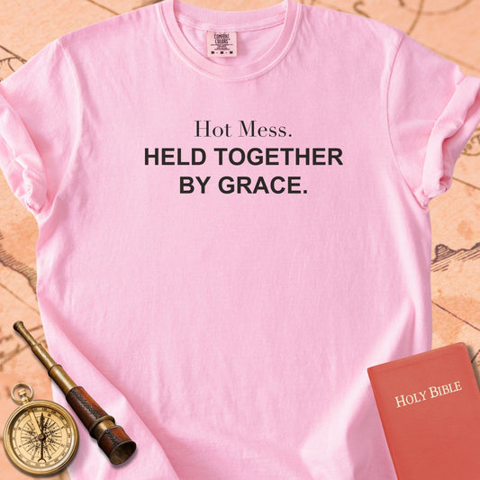 Hot Mess. Held Together by Grace. Premium T-shirt
