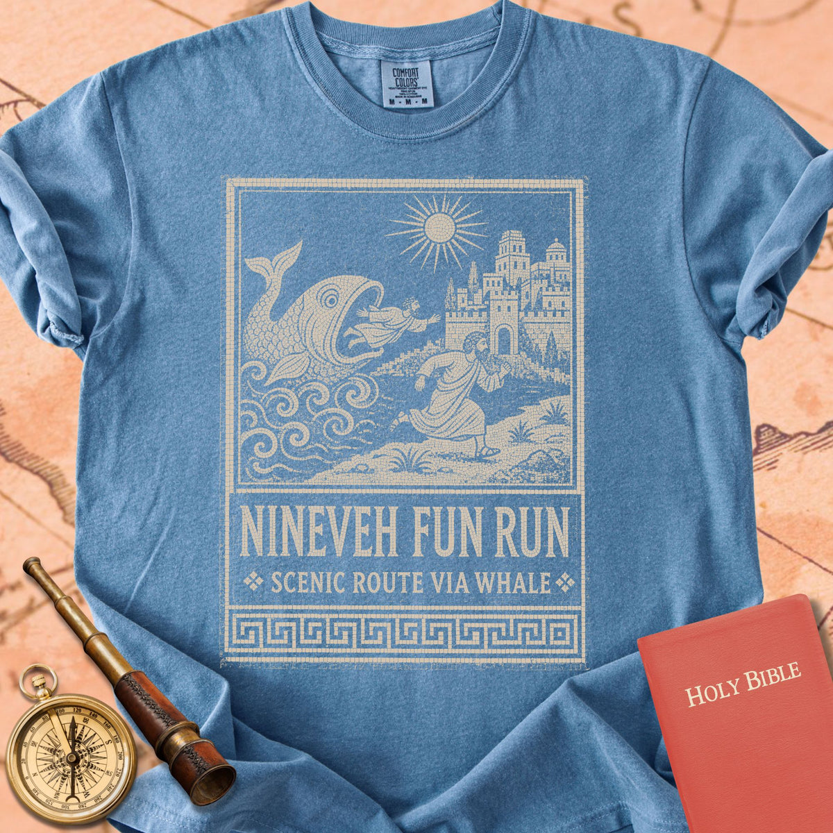 Nineveh Fun Run - Scenic Route via Whale Premium T-shirt