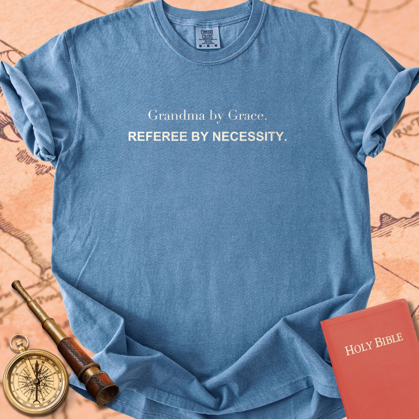 Grandma by Grace. Referee by Necessity. Premium T-shirt