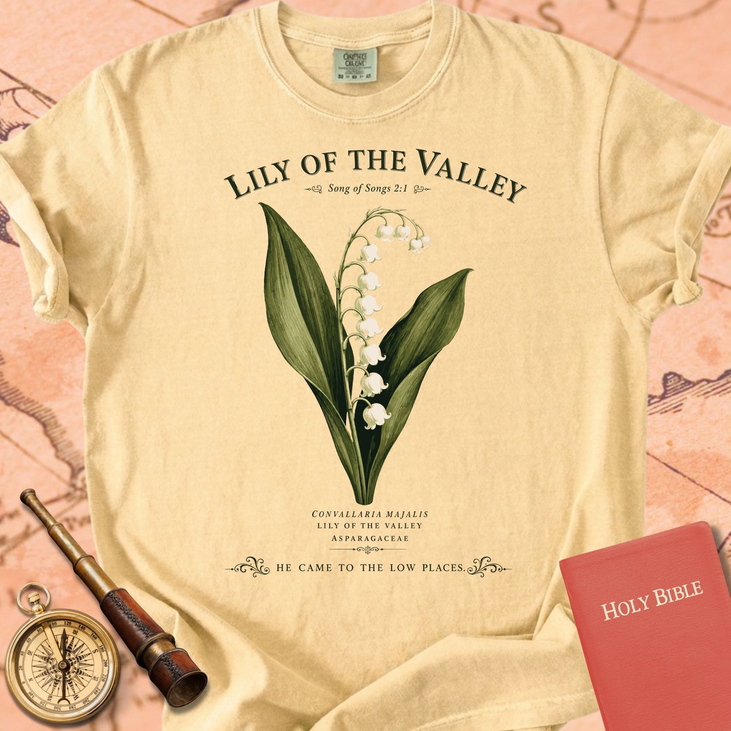 Lily of the Valley — "He Came to the Low Places" Premium T-shirt