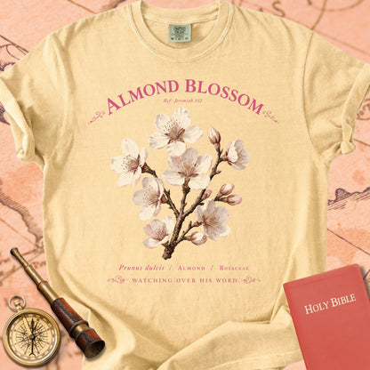 Almond Blossom — "Watching Over His Word" | Jeremiah 1:12 Premium T-shirt