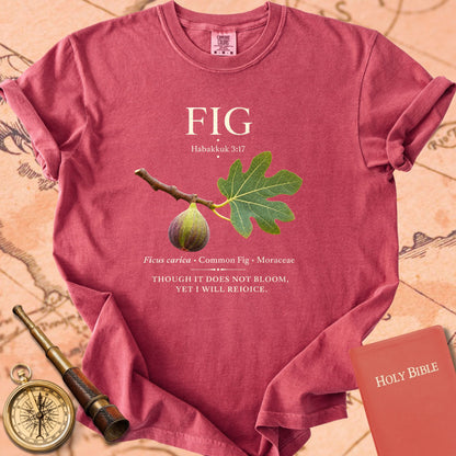 Fig "Though It Does Not Bloom" | Habakkuk 3:17 Botanical Christian Tee