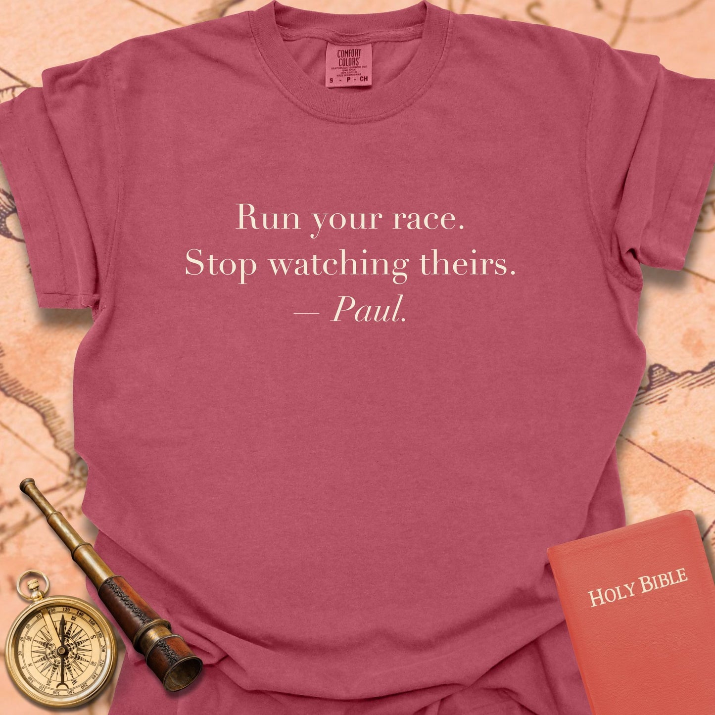 Run Your Race. Stop Watching Theirs. —Paul. Premium T-Shirt
