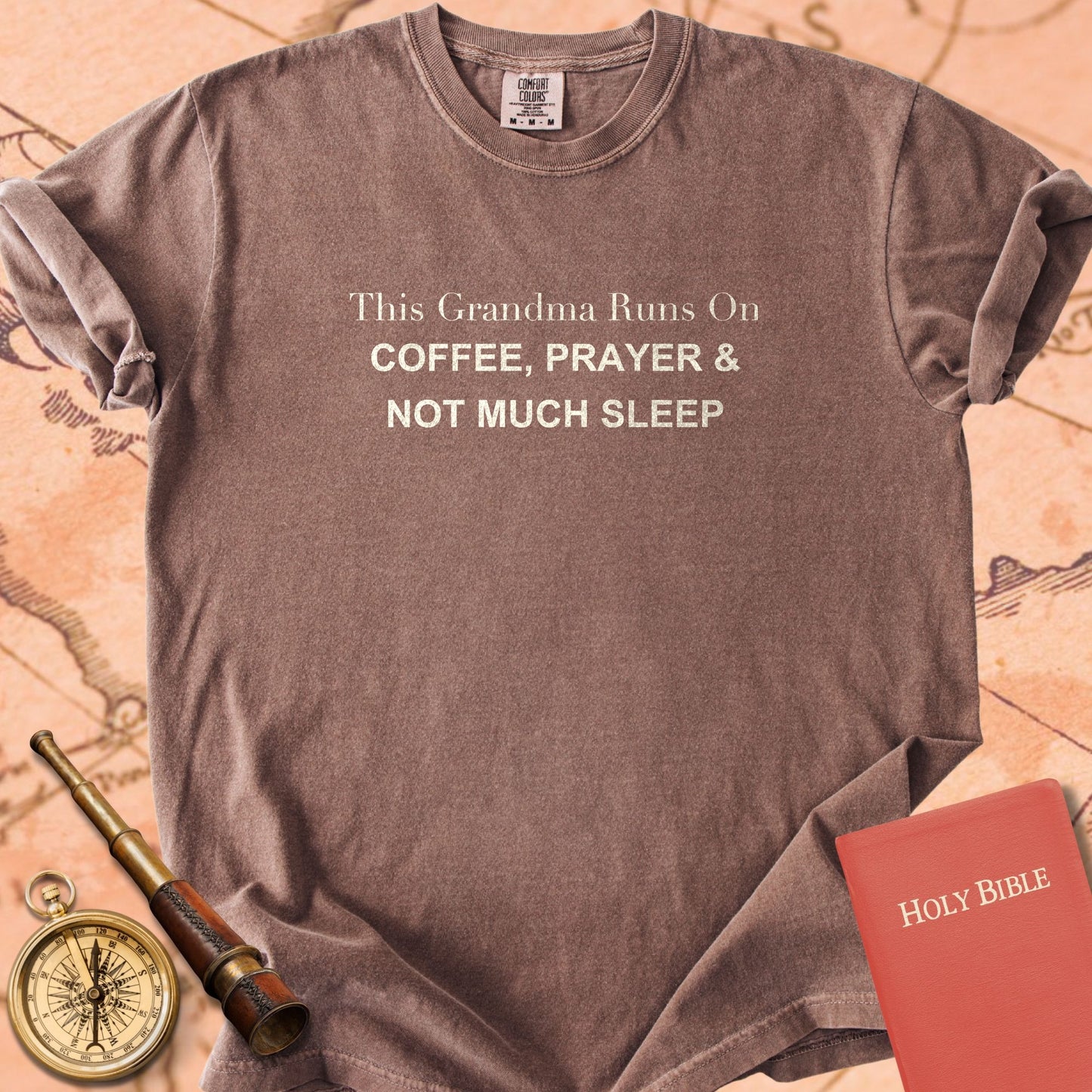 This Grandma Runs On Coffee, Prayer & Not Much Sleep Premium T-shirt