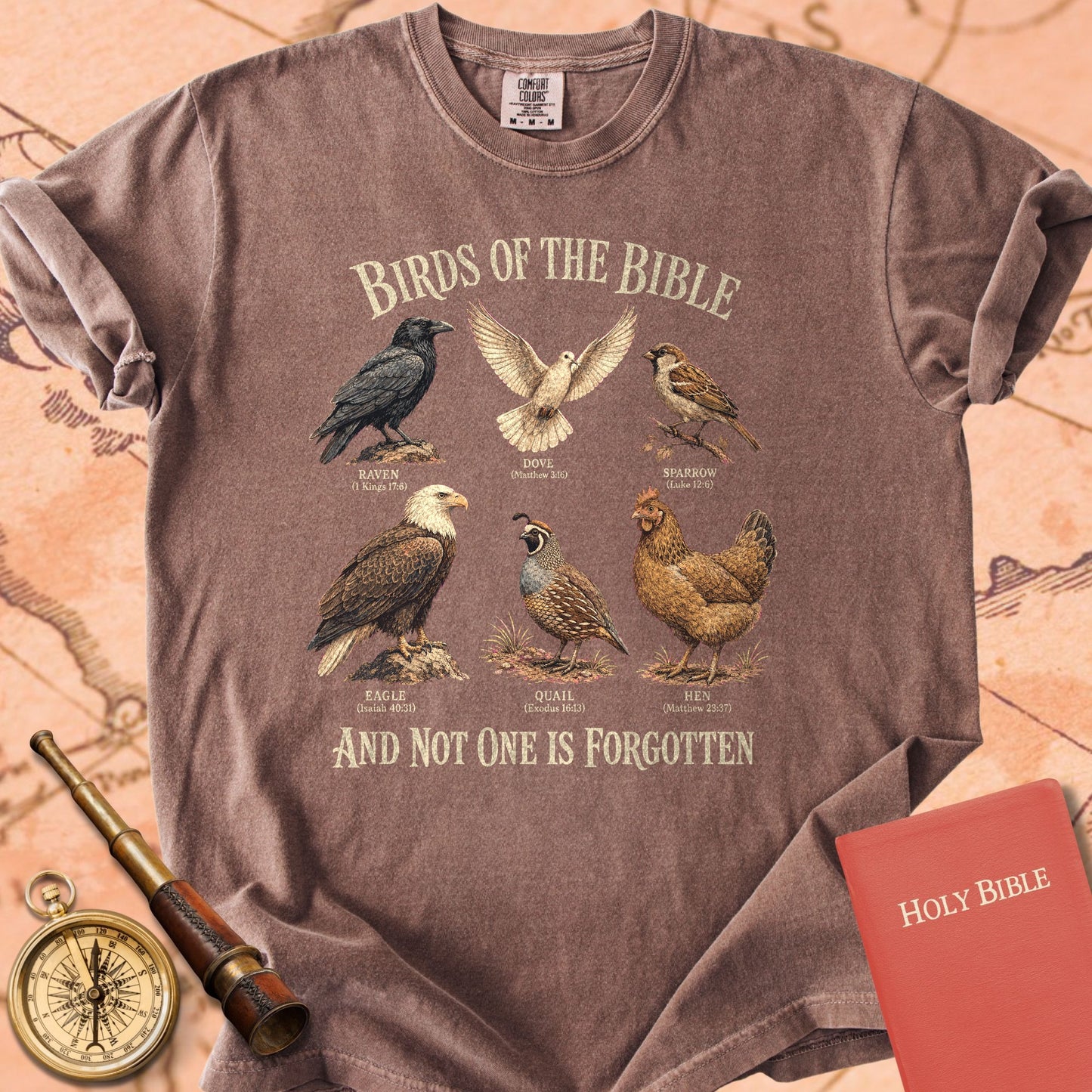 Birds of the Bible "And Not One Is Forgotten" | Luke 12:6 Christian Tee