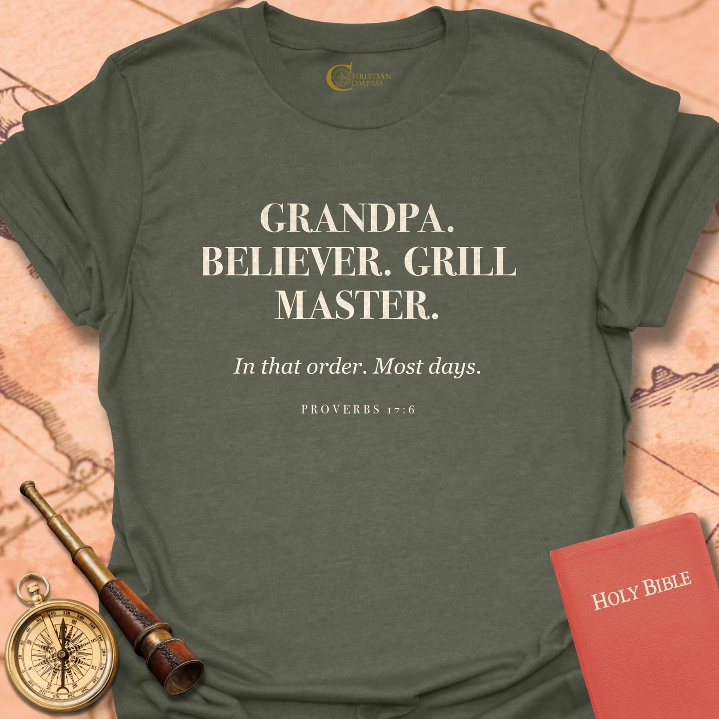 Grandpa. Believer. Grill Master T-Shirt