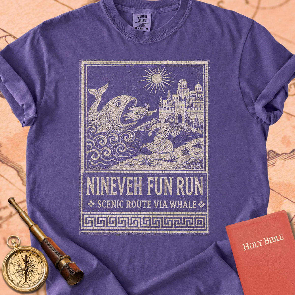 Nineveh Fun Run - Scenic Route via Whale Premium T-shirt