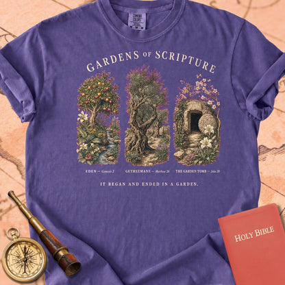 Gardens of Scripture "It Began and Ended in a Garden" | Christian Botanical Tee