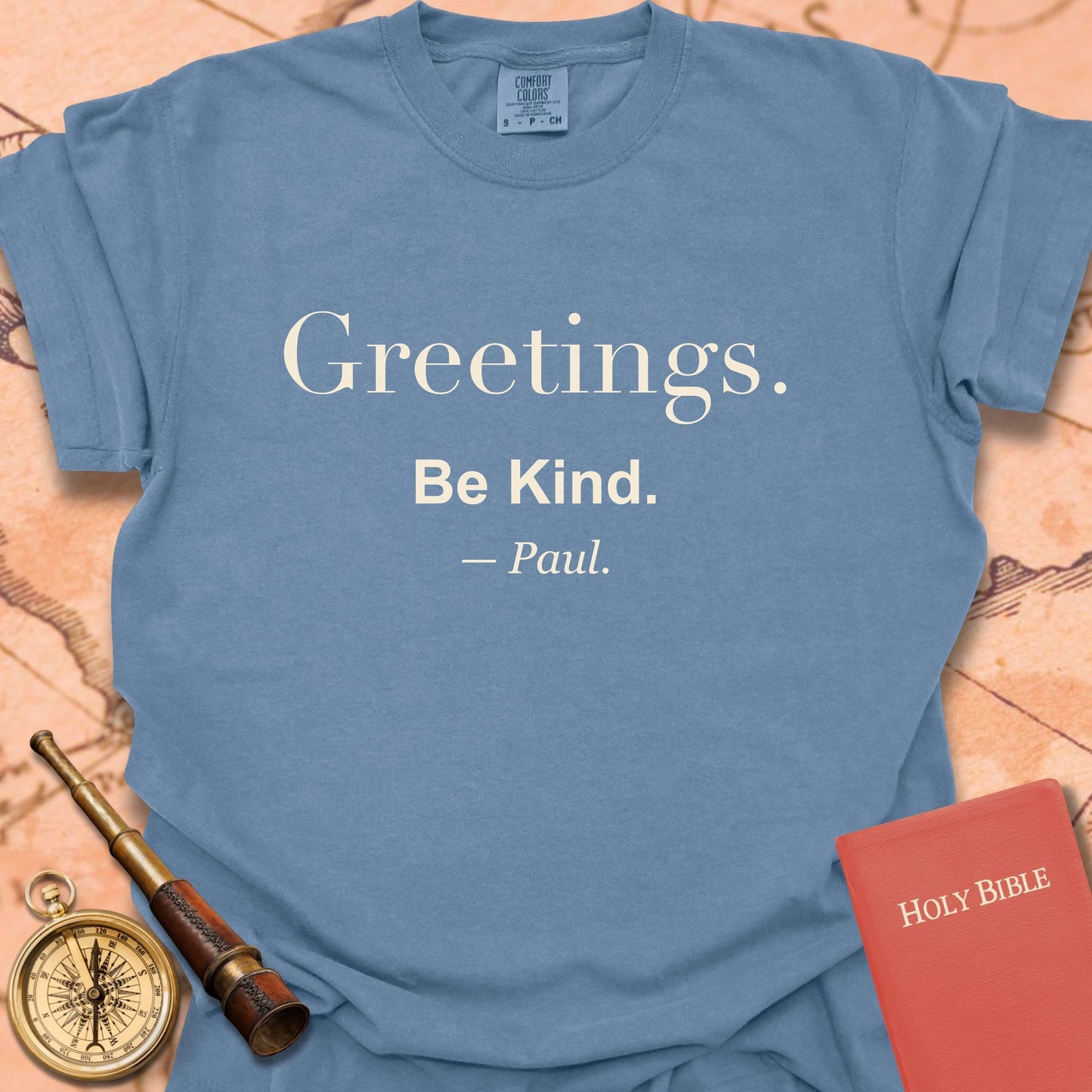 Greetings. Be Kind. —Paul. Premium T-shirt