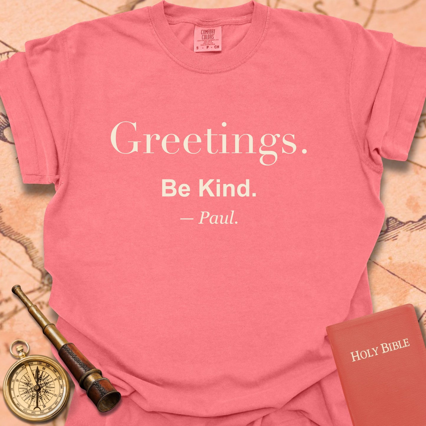 Greetings. Be Kind. —Paul. Premium T-shirt