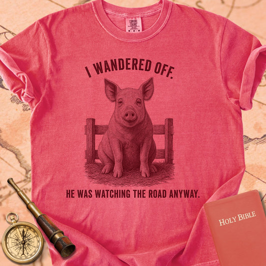 I Wandered Off. He Was Watching the Road Anyway. Premium T-shirt