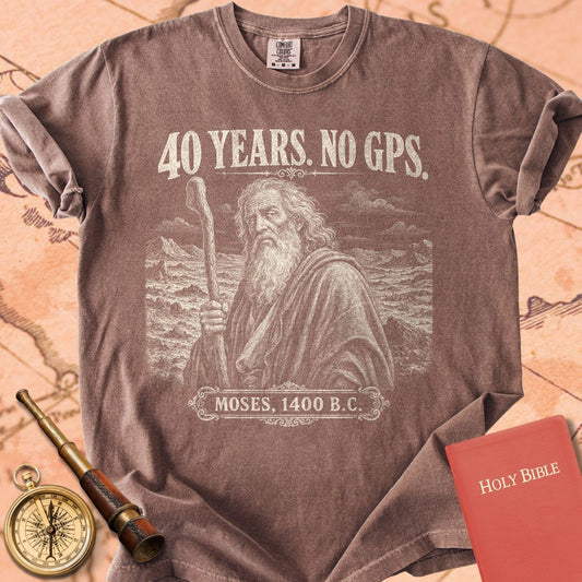 Moses 40 Years No GPS Premium T-shirt