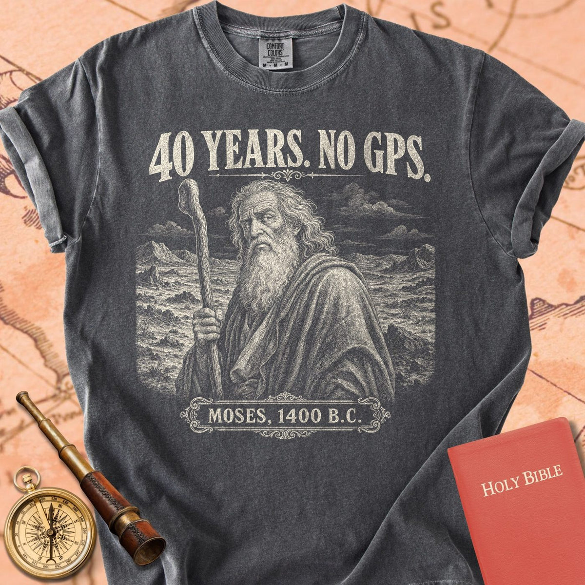 Moses 40 Years No GPS Premium T-shirt
