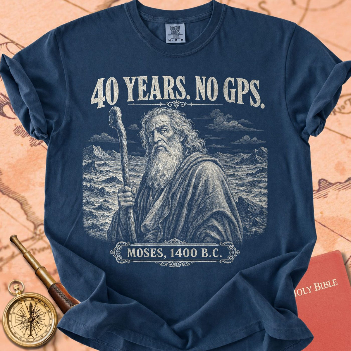 Moses 40 Years No GPS Premium T-shirt