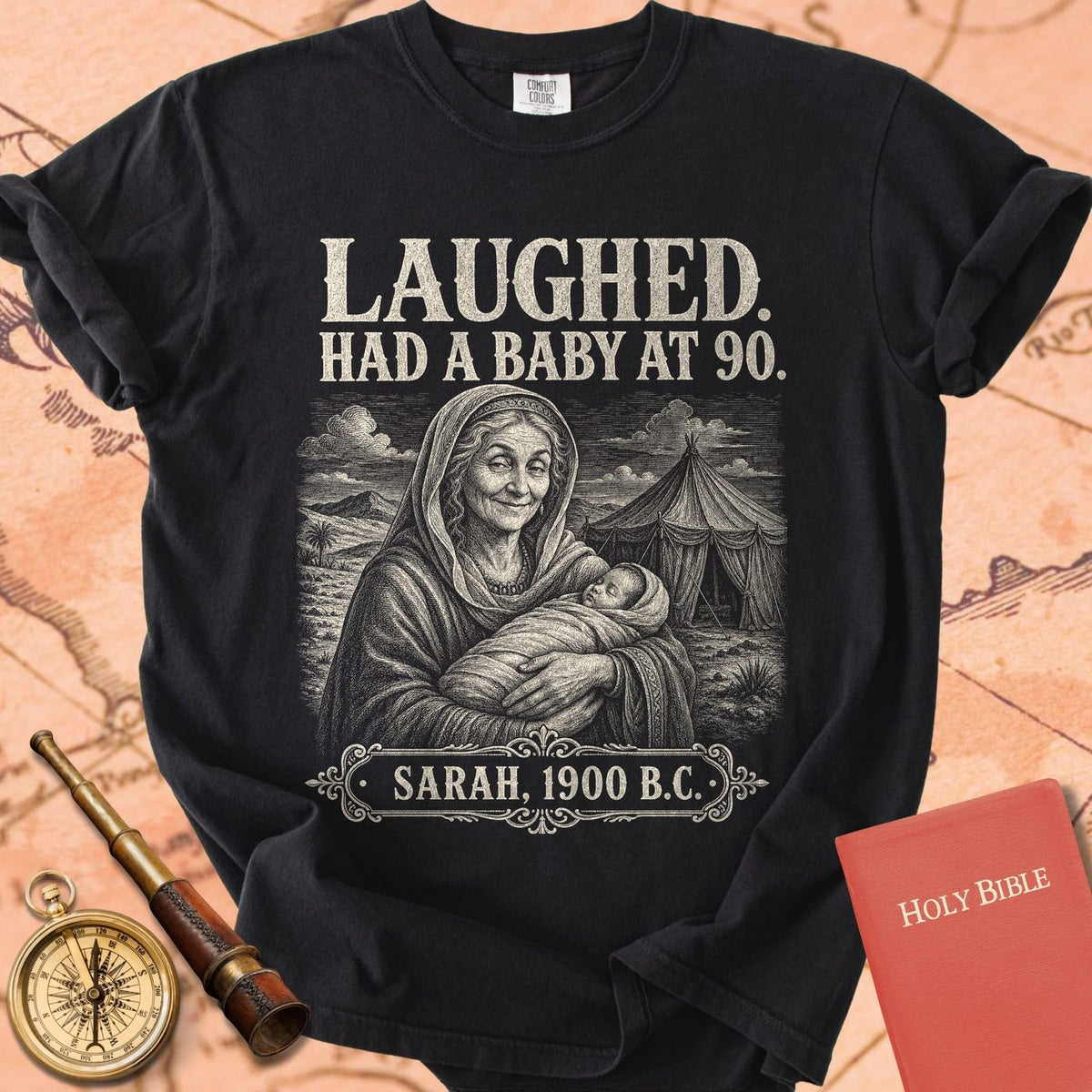Sarah Laughed Had a Baby at 90 Premium T-shirt