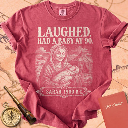 Sarah Laughed Had a Baby at 90 Premium T-shirt