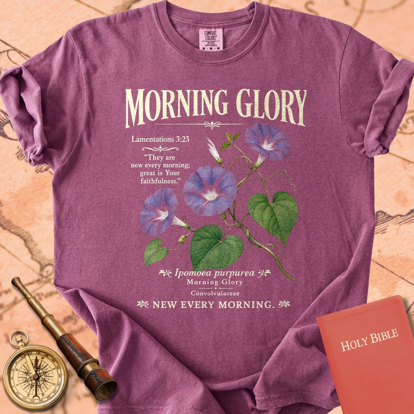 Morning Glory Botanical Bible Verse Premium T-shirt