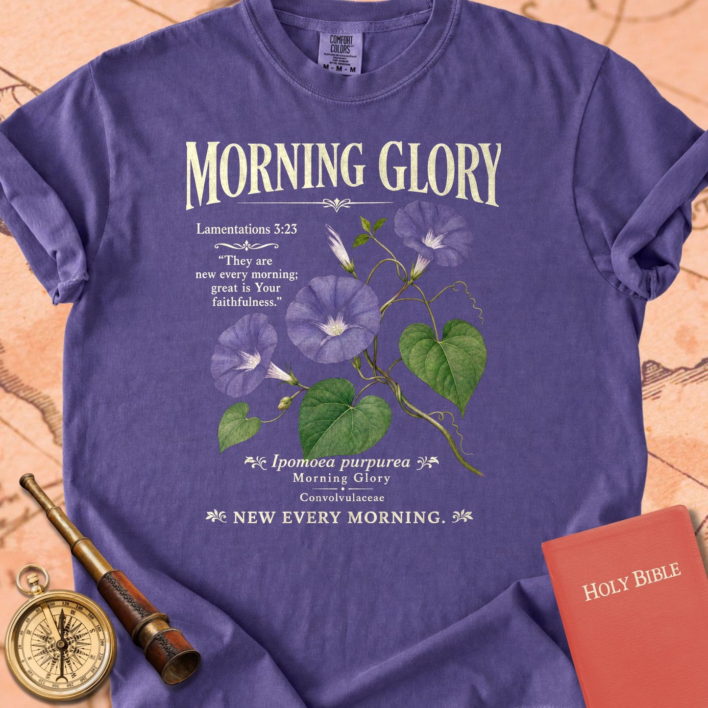 Morning Glory Botanical Bible Verse Premium T-shirt