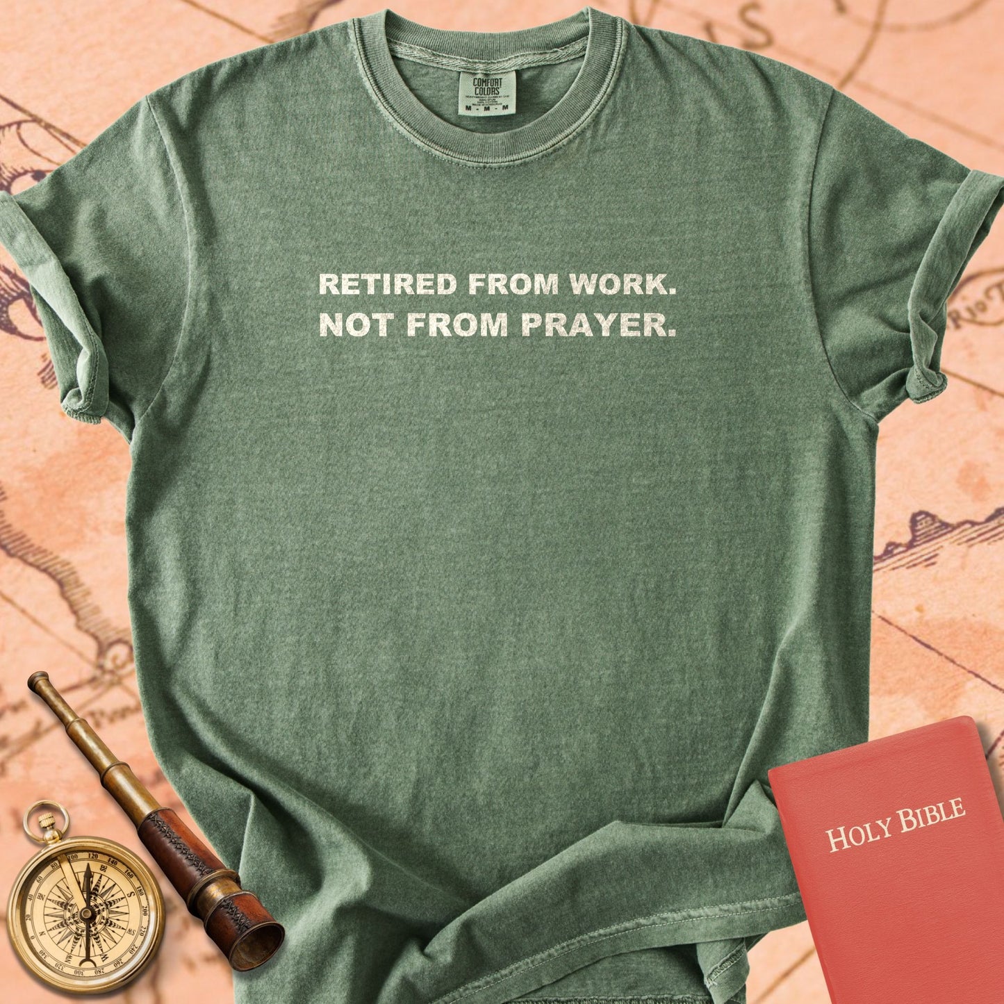 Retired From Work. Not From Prayer. Premium T-shirt