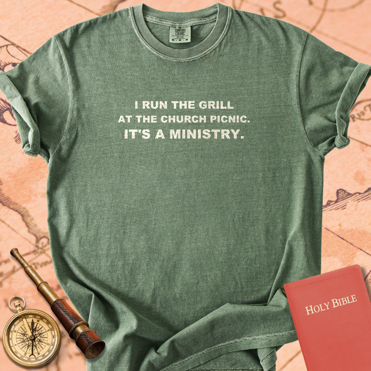 I Run the Grill at the Church Picnic. It's a Ministry. Premium T-shirt