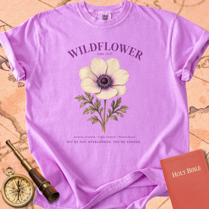 Wildflower "You're Not Overlooked" | Luke 12:27 Botanical Christian Tee