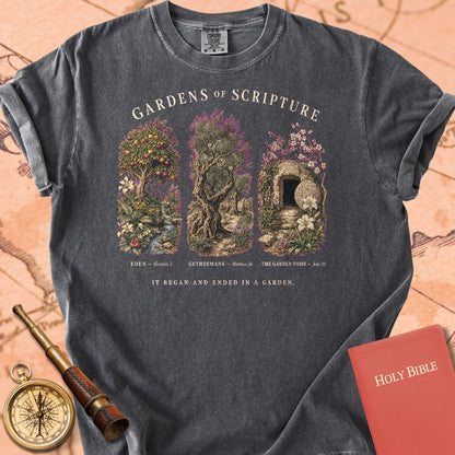 Gardens of Scripture "It Began and Ended in a Garden" | Christian Botanical Tee