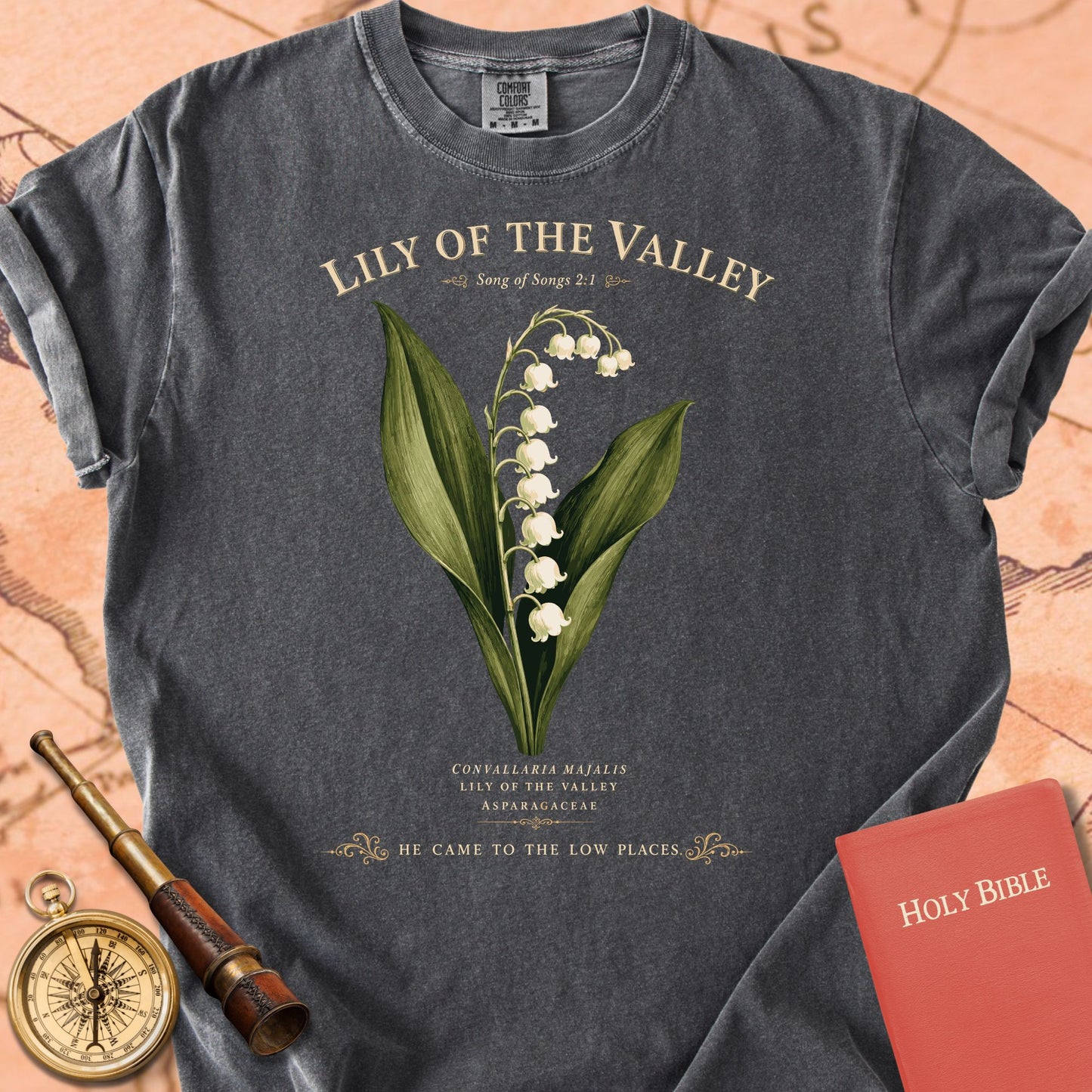 Lily of the Valley — "He Came to the Low Places" Premium T-shirt