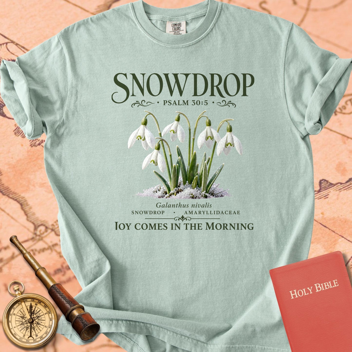 Snowdrop Psalm 30:5 Premium T-shirt