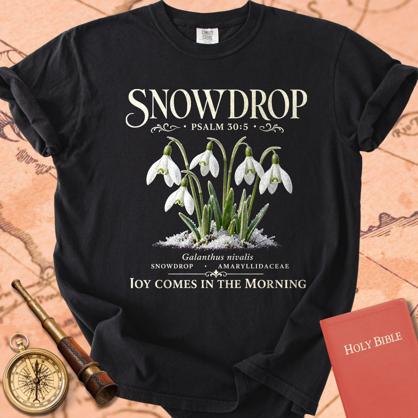 Snowdrop Psalm 30:5 Premium T-shirt