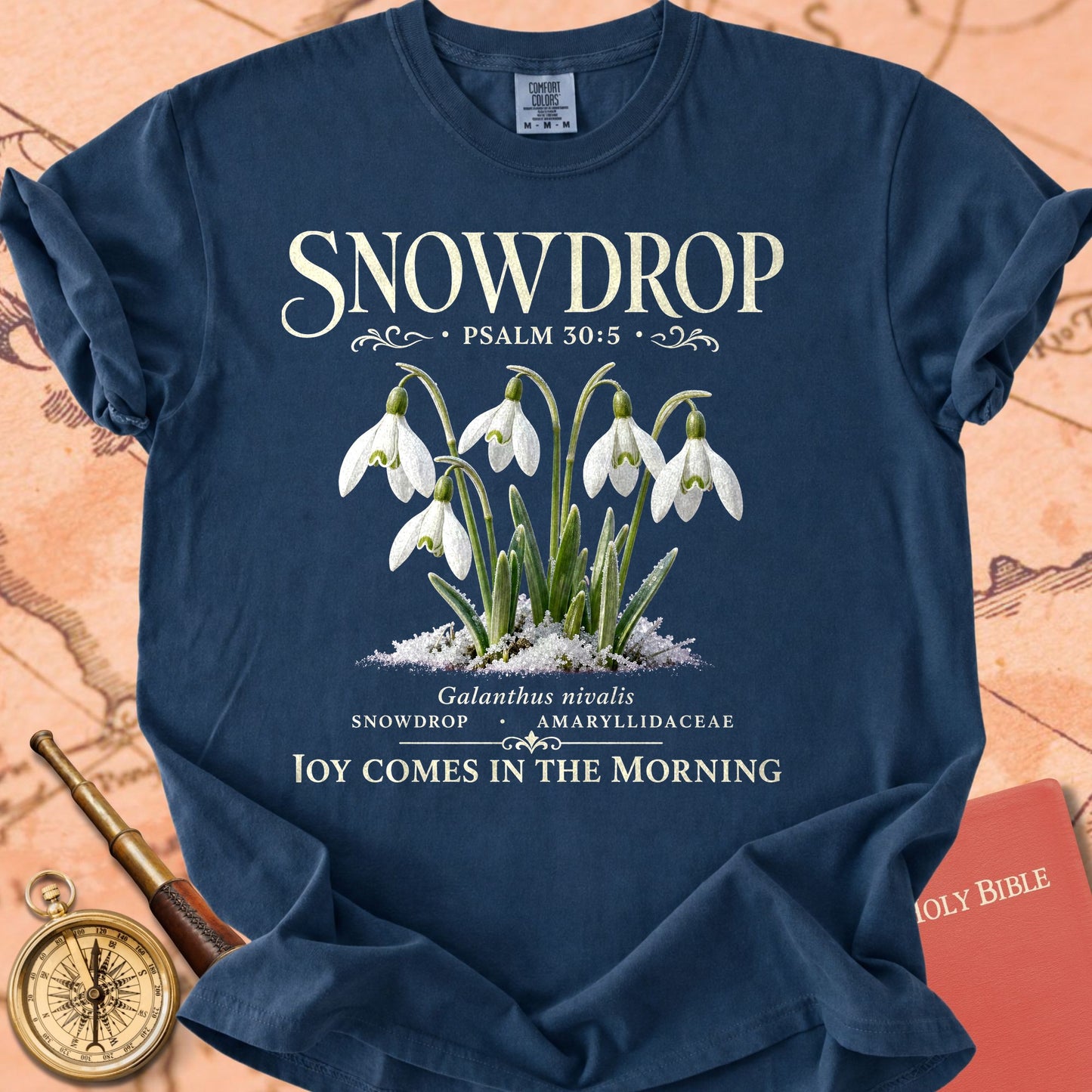 Snowdrop Psalm 30:5 Premium T-shirt
