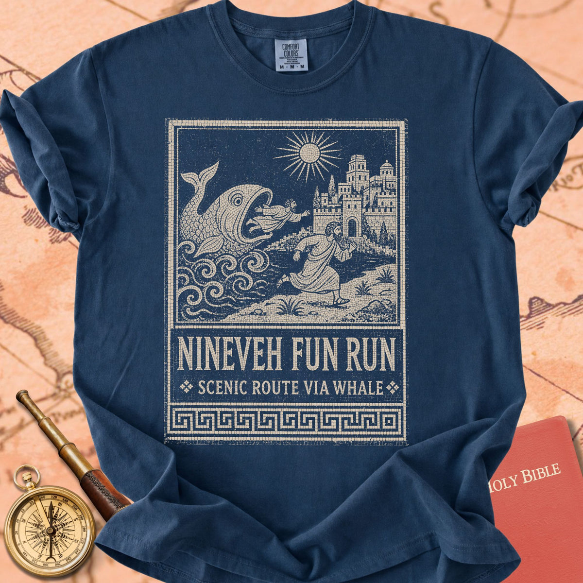 Nineveh Fun Run - Scenic Route via Whale Premium T-shirt