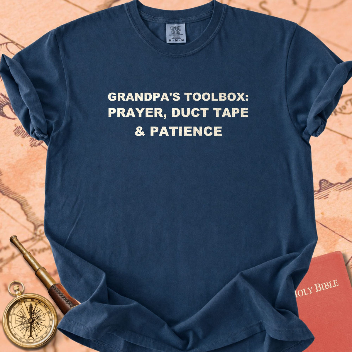 Grandpa's Toolbox: Prayer, Duct Tape & Patience Premium T-shirt