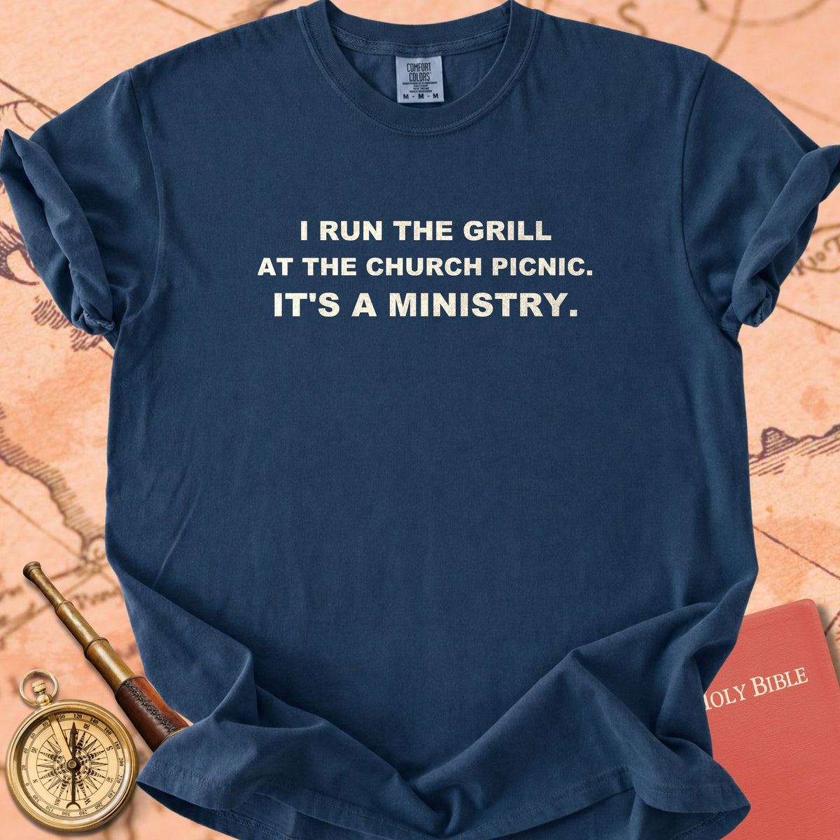 I Run the Grill at the Church Picnic. It's a Ministry. Premium T-shirt