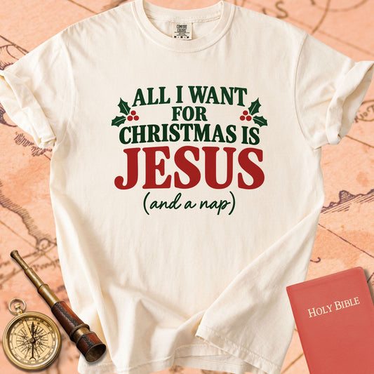All I Want for Christmas is Jesus (and a Nap) Premium T-shirt