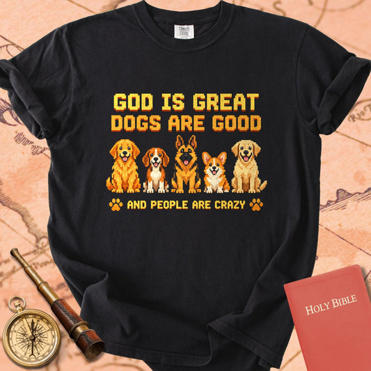 God is Great Dogs are Good - Retro Pixel Art Premium T-shirt