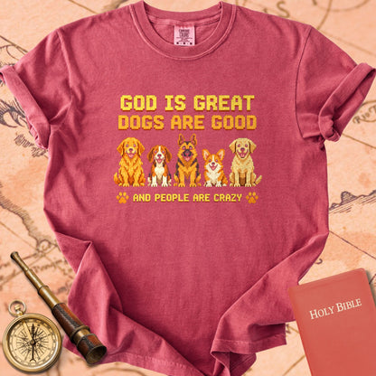 God is Great Dogs are Good - Retro Pixel Art Premium T-shirt