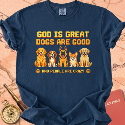 God is Great Dogs are Good - Retro Pixel Art Premium T-shirt