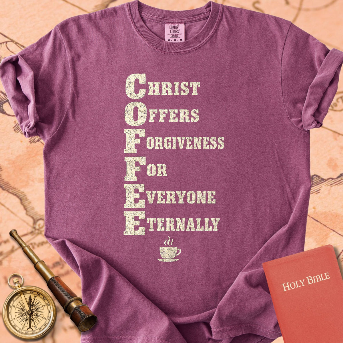 Christ Offers Forgiveness For Everyone - COFFEE Acrostic Premium T-shirt