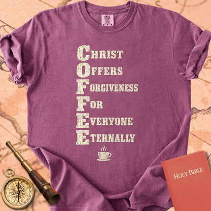 Christ Offers Forgiveness For Everyone - COFFEE Acrostic Premium T-shirt